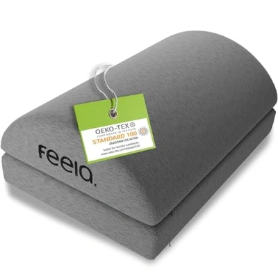 Image de feela.® repose pieds ergonomique pour bureau &amp; Co Utilisable comme tabouret, ou au Foot Rest Réglable en hauteur (Gris Foncé)