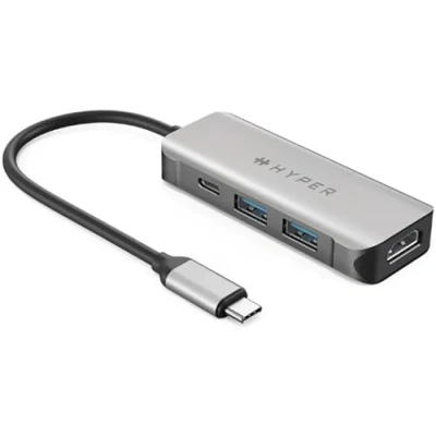 Image de Hyper HD41 GL Adaptateur USB C 4 en 1 HDMI 4K60Hz 5 Gb/s 100 W PD 2 ports A
