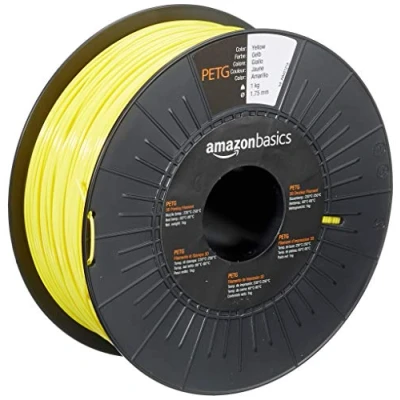 Image de Amazon Basics Filament PETG pour imprimante 3D 1.75 mm Jaune Bobine 1 kg