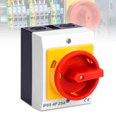 Image de Interrupteur principal 25 A 4 broches avec boîtier en plastique IP65 de séparation charge saillie pour connecter des interrupteurs et couper les circuits (25 A)