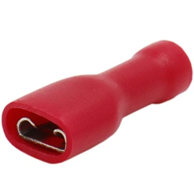 Image de Heschen lot de 100 bornes câble femelles à déconnexion rapide en vinyle entièrement isolé, FDFD1.25 187, 4,8 x 0,5 mm, pour 1,5 mm² (22 16 AWG), rouge,