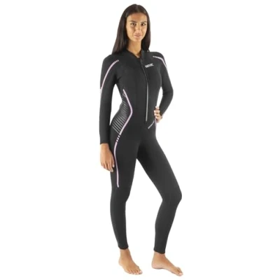Image de SEAC Invidia Lady, néoprène 3 mm, Ultrastretch, Combinaison monopièce avec Zip Frontal pour la plongée, Le Snorkeling et l&#039;apnée, Noir, S