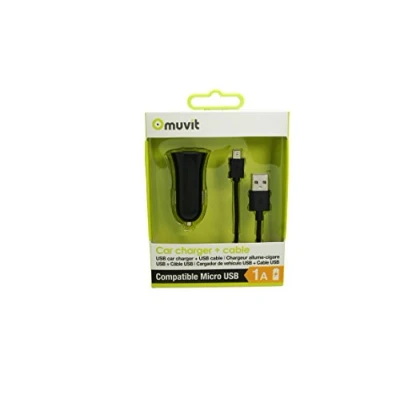 Image de Spring Chargeur Voiture 1Usb+Cable 1A Usb/Micro Usb 1M Noir Neuf