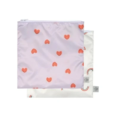 Image de LÄSSIG Sac de rangement réutilisable à goûter 2 pièces/Snack Bag Happy Rascals Heart