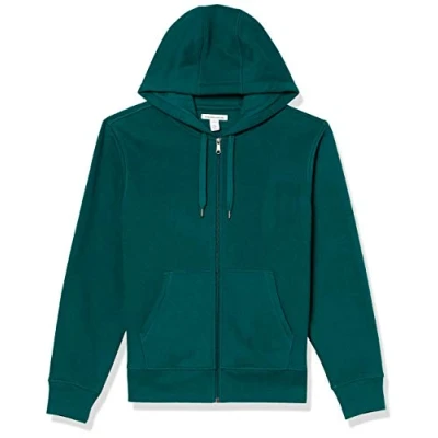Image de Amazon Essentials Sweat à Capuche en Polaire avec Fermeture Éclair intégrale (Grandes Tailles Disponibles) Homme, Vert Forêt, L