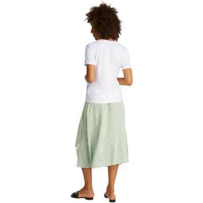 Image de Tommy Hilfiger Contrast FLAG TEE Tshirt basique, Femme, Taille: Large, Optic white