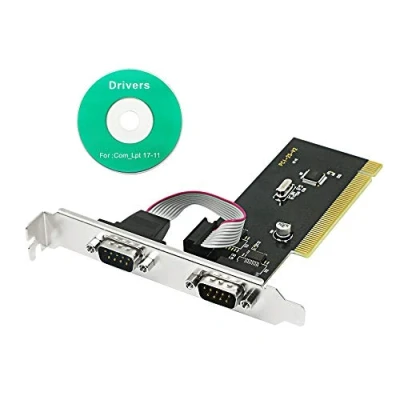 Image de CERRXIAN Adaptateur de carte d&#039;extension PCI vers 2 ports série DB9 COM RS232