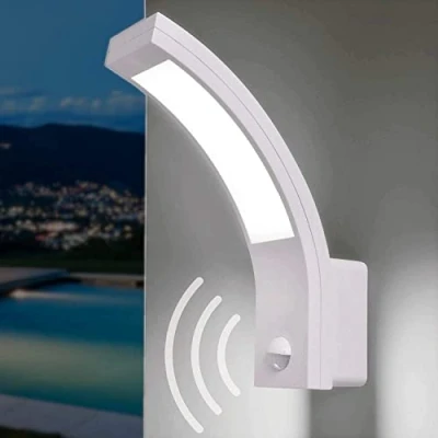 Image de Adviti PIRYT LED 10W Lampe Exterieur Detecteur de Mouvement 800lm IP54 4000K Design Moderne Etanche (blanc)