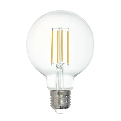Image de EGLO connect.z Ampoule LED E27 connectée, G80, ZigBee, contrôlable par appli et commande vocale, dimmable, blanc neutre, 806 lumens, 6 watts, transparent, design vintage