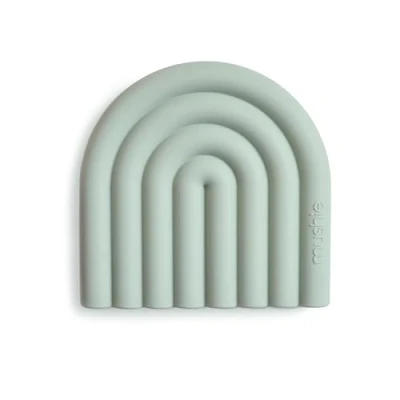 Image de Mushie Jouet de Dentition en Silicone Arc Ciel Sans BPA Accessoires pour Bébé Matériel Durable &amp; Haute Qualité Cambridge Blue