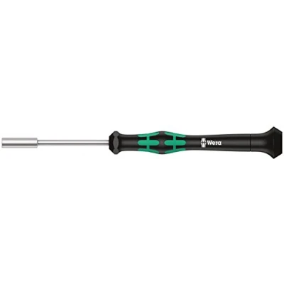 Image de Wera 05118136001 2069 Tournevis électronicien à douille, 5/32 pouce x 60 mm, Noir/vert