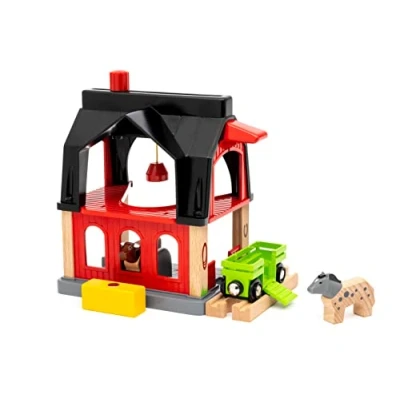 Image de Brio World Grange des Animaux Accessoire pour Circuit de Train en Bois Action Jeu sans Pile / avec Aimant Jouet garçons et Filles dès 3 Ans 36012