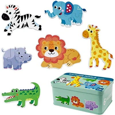 Image de Comius Sharp Puzzles en Bois, 6 Pack Jouet Puzzle Bois pour Enfants, Bébé 3D Puzzles, Bebe Jouets Montessori Enfant 1 2 3 4 Ans (Animal)
