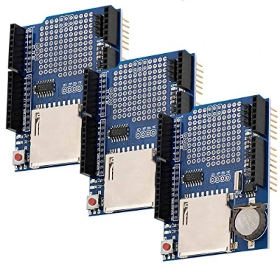 Image de AZDelivery 3X Enrégistreur de Dates Module Logging Shield Bouclier/Data Recorder/Data Logger Compatible avec Arduino y Compris Un eBook