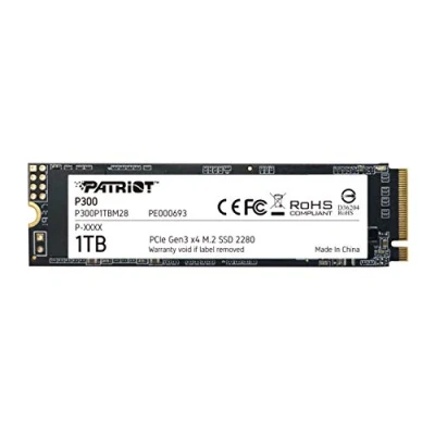 Image de Patriot P300 M.2 PCIe Gen 3 x4 1To SSD a Basse Consommation P300P1TBM28 Lecture Allant Jusqu’à 2100 Mo/s et des Vitesses d’Ecriture usqu’à 1650