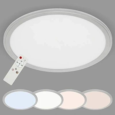 Image de Briloner Leuchten Plafonnier LED, panneau LED gradable, avec régulateur de température couleur, fonction veilleuse incluse, télécommande, 22 W, 2200 lumen, Ø 40 cm