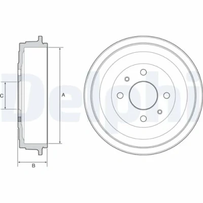 Image de DELPHI BF528 Tambours de Frein sans bague ABS, roulement roue 250 LANCIA: Ypsilon II
