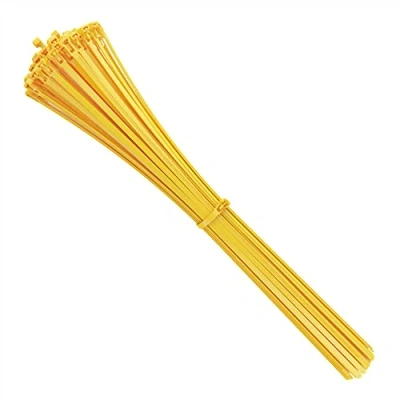 Image de intervisio Collier de Serrage Réutilisable Plastique, 540 mm x 7,6 mm, Attache Câble Réutilisables, Serre Câbles Rilsan Nylon, Colliers Cable 540mm, Jaune, Lot 100 Pièces