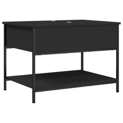 Image de vidaXL Table Basse, Bout de Canapé avec Pieds Réglables, d&#039;Appoint Rangement Salon Intérieur, Moderne, Noir Bois 845341