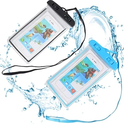Image de 2 Pochette Etanche Smartphone, Accessoires De Plage éTanches Universels Ipx8, pour Iphone 13, 12, 11 Pro/Xs/Xr/7/8, Huawei Sumsung (Noir+Bleu)