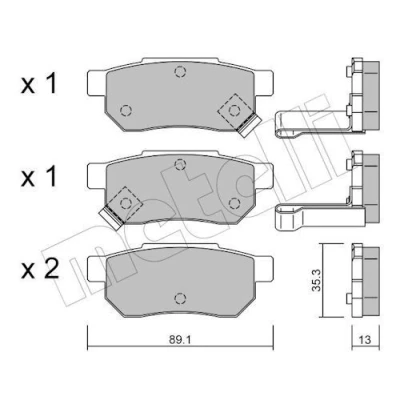 Image de Kit de plaquettes frein, frein à disque METELLI 22 0170 1