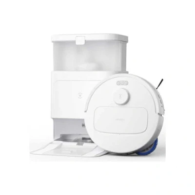 Image de ECOVACS N30 PRO OMNI Aspirateur Robot avec Station tout en un, 10000Pa, Laveur Brosse ZeroTangle 2.0, Nettoyage à l&#039;eau chaude 60℃, Humide adaptatif TruEdge, Blanc