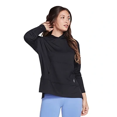 Image de Skechers Skechluxe Restful Sweat à Capuche Manches Longues Sweatshirt, Noir Vif, L Femme