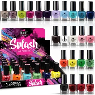 Image de Ensemble de 24 vernis à ongles &quot;Splash&quot; couleurs modernes différentes séchage rapide (Set A)