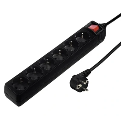 Image de Multiprise HAMA 6 prises Protection contre surtens. Interrupt. 3 m Noir