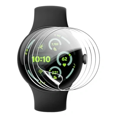 Image de FDHYFGDY 4 Pièces Film Protecteur pour Google Pixel Watch 3 45mm, TPU Flexible, d&#039;écran iWatch d&#039;affichage HD Transparent sans Bulles, Couverture Complète