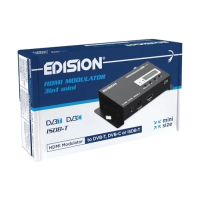 Image de EDISION HDMI Modulator 3in1 Mini, Modulateur vers Terrestre DVB T, ISDB T ou Câble C, Distribution Full HD sur Coaxial, Mini Taille, Affichage LED, Installation Rapide, Plug &amp; Play