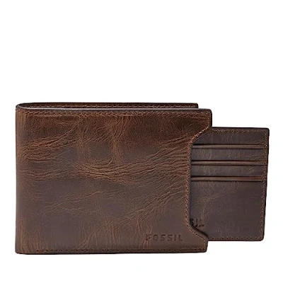 Image de Fossil Portefeuille Coulissant 2 en 1 Derrick pour Homme, Marron foncé, Taille Unique