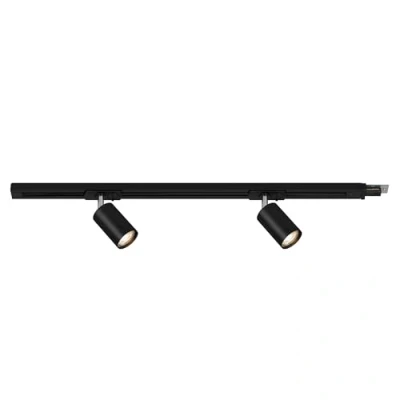 Image de Briloner Kit d&#039;extension rail, 2x spots GU10 orientables, extensible, système de rail d&#039;éclairage plafond, spot, plafonnier, spotlight, 0,75 m, noir