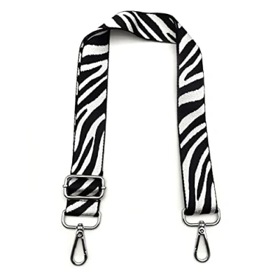 Image de Bandouliere pour Sac à Main Femmes Texture Blanche, Colorée Réglables Sangle Femme avec Mousqueton Argent 3.8cm Remplacement Bretelles Larges Filles DIY Accessoire, #1