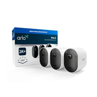 Image de Pack de 3 caméras surveillance Pro 2K+ Spotlight Blanc avec vidéo HDR 2K+, détection mouvements, vision nocturne couleur avanc