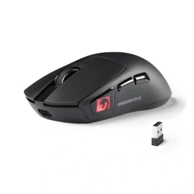 Image de MAMBASNAKE M4 Souris Gaming sans Fil Ultra Légère, 53g, Capteur PAW3311, 24000 DPI, Tri Mode Bluetooth/2.4G/Filaire, Éclairage RGB, Batterie 400mAh, 20M Clics Noir