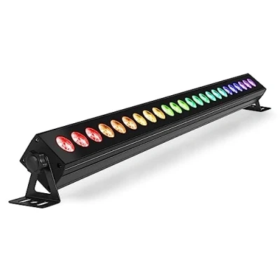 Image de BeamZ LCB246 Barre LED RGBAW UV 24 LEDs Modes DMX, Maître/Esclave, 8 Sections Contrôlables, Mode Automatique ou Détection du Son, Affichage LED, Idéal comme Jeu de Lumière pour vos Soirées