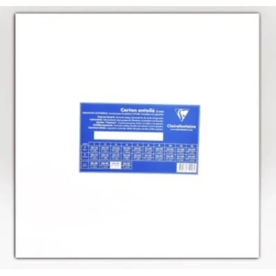Image de Clairefontaine 34156C Un carton à peindre avec enduction blanche 20x20 cm (format carré), épaisseur 3mm, toilé blanc