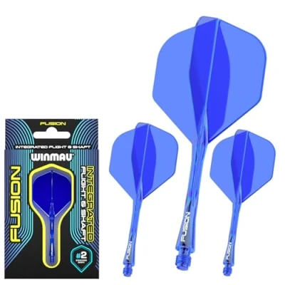 Image de WINMAU Fusion Azure Blue Intermédiaire Flight and Shaft System 1 Jeu par Paquet (3 ailettes et tiges au Total)