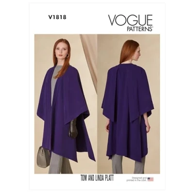 Image de Vogue Patterns V1818A Veste pour femme A (XS S M L XL XXL), papier