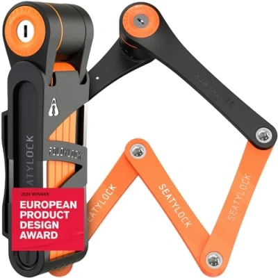 Image de FoldyLock Antivol compact pliable pour vélo léger et primé Protection intelligente sécurisée avec clé étui vélos ou scooters 85,1 cm