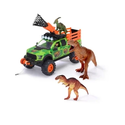 Image de Dickie Chasseur de Dinosaures Coffret Véhicule + Treuil 1 Figurine Articulée 3 Sons et Lumières 203837026 Multicolore