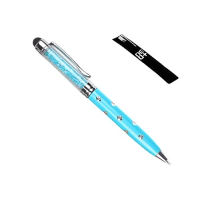 Image de Stylet à écran tactile capacitif 2 en 1 et stylo bille avec cristaux Swarovski. Recharge gratuite pour un (BLEU)