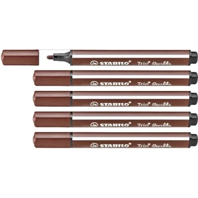 Image de Feutre de coloriage STABILO Trio Scribbi Lot x 5 feutres marron