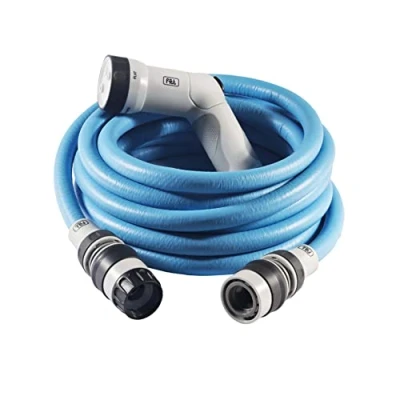 Image de FITT IKON 10 m Tuyau d&#039;arrosage Extensible, Compact, léger et prêt à l&#039;emploi, avec Pistolet Multi Jet, Bleu