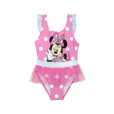 Image de Maillot de bain Minnie Mouse Rose et Blanc Taille 4 ans fille en 85% Polyester 15% Elasthanne 210 gsm Séchage rapide Produit Original Fabriqué Espagne