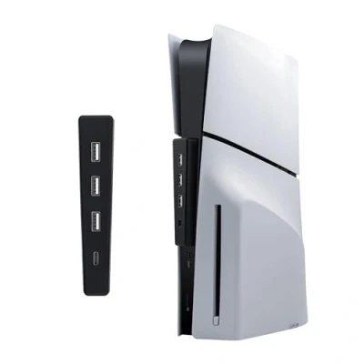 Image de Mcbazel PS5 Slim Hub USB 2.0 4 Ports, Multiport Très Grande Vitesse des Données Portable pour Digital Edition/UHD