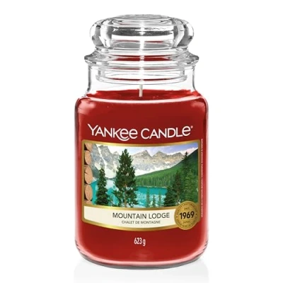 Image de Yankee Candle Bougie parfumée Chalet de montagne Format jarre longue durée jusqu’à 150 heures combustion Cadeaux parfaits pour les femmes