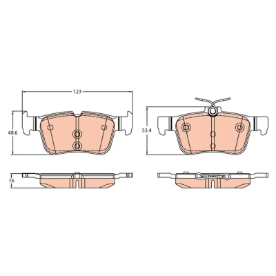 Image de TRW GDB2313 Jeu de plaquettes frein non préparé pour l&#039;indicateur d&#039;usure FORD: Mondeo 5 Kombi, 5, Limousine