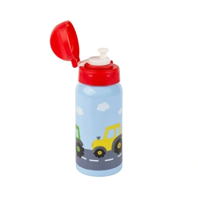 Image de Sigikid 25379 Gourde en acier inoxydable motif tracteur 400 ml recommandée pour les enfants à partir de 1 an, robuste, anti fuite, incassable